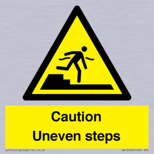 Caution Uneven steps
